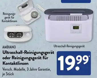 Aldi Süd AMBIANO Ultraschall-Reinigungsgerät oder Reinigungsgerät für Kontaktlinsen Angebot