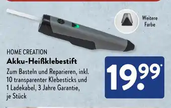 Aldi Süd HOME CREATION Akku-Heißklebestift Angebot