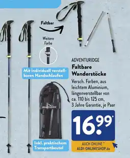 Aldi Süd ADVENTURIDGE Faltbare Wanderstöcke Angebot