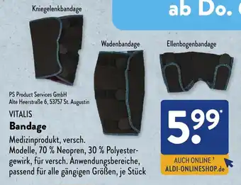 Aldi Süd VITALIS Bandage Angebot