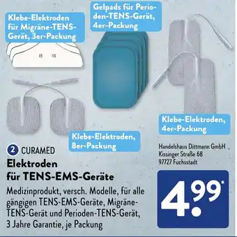 Aldi Süd CURAMED Klebe-Elektroden für Migräne-TENS-EMS- Geräte Angebot