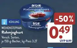 Aldi Süd WEIHENSTEPHAN Rahmjoghurt Angebot