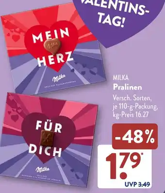 Aldi Süd MILKA Pralinen Angebot