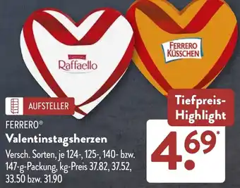 Aldi Süd FERRERO Valentinstagsherzen Angebot