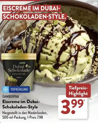 Aldi Süd GAMBERINA Eiscreme im Dubai- Schokoladen-Style Angebot