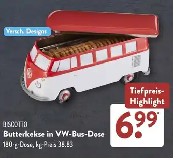 Aldi Süd BISCOTTO Butterkekse in VW-Bus-Dose Angebot