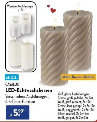 Aldi Süd CASALUX LED-Echtwachskerzen Angebot