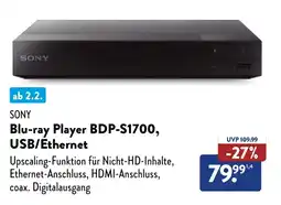 Aldi Süd SONY Blu-ray Player BDP-S1700, USB/Ethernet Angebot