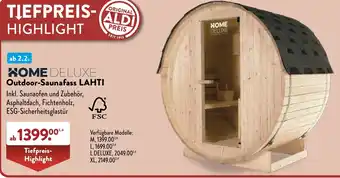 Aldi Süd HOME DELUXE Outdoor-Saunafass LAHTI Angebot