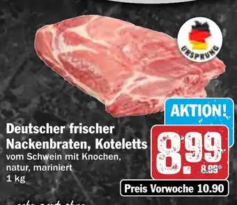 Hit Deutscher frischer Nackenbraten, Koteletts Angebot