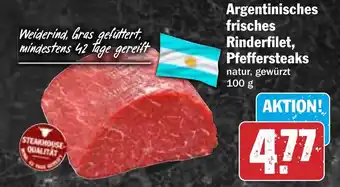 Hit Argentinisches frisches Rinderfilet, Pfeffersteaks Angebot