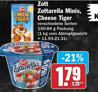 Hit Zott Zottarella Minis, Cheese Tiger Angebot