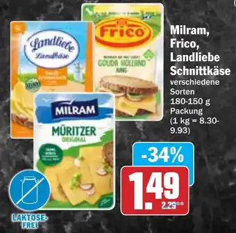 Hit Milram, Frico, Landliebe Schnittkäse Angebot