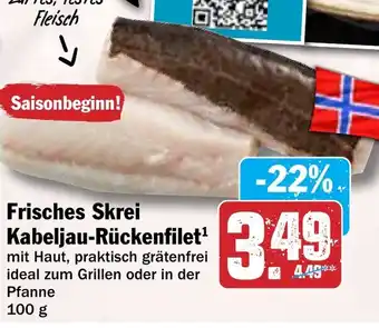 Hit Frisches Skrei Kabeljau-Rückenfilet Angebot