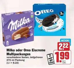 Hit Milka oder Oreo Eiscreme Multipackungen Angebot