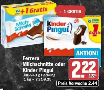 Hit Ferrero Milchschnitte oder Kinder Pingui Angebot