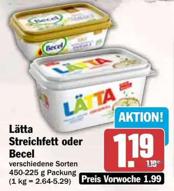 Hit Lätta Streichfett oder Becel Angebot