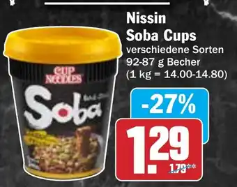 Hit Nissin Soba Cups Angebot