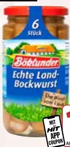 Hit Böklunder Echte Land- Bockwurst Angebot