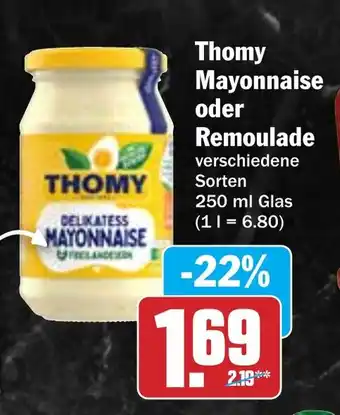 Hit Thomy Mayonnaise oder Remoulade Angebot