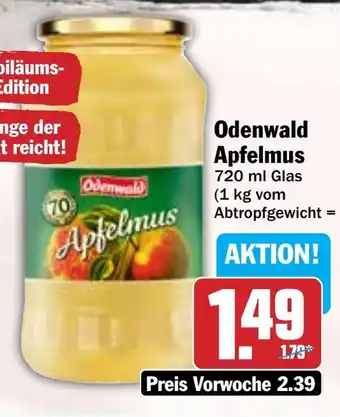 Hit Odenwald Apfelmus Angebot