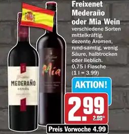 Hit Freixenet Mederaño oder Mia Wein Angebot