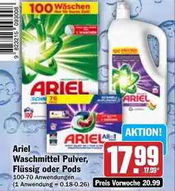 Hit Ariel Waschmittel Pulver, Flüssig oder Pods Angebot