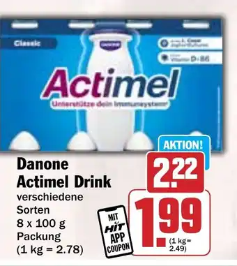 Hit Danone Actimel Drink Angebot