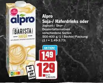 Hit alpro Soja-/ Haferdrinks oder Joghurt-/ Skyr- Angebot