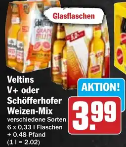 Hit Veltins V+ oder Schöfferhofer Weizen-Mix Angebot