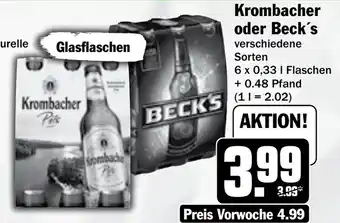 Hit Krombacher oder Beck's Angebot