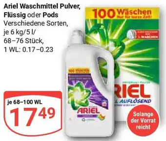 Globus Ariel Waschmittel Pulver, Flüssig oder Pods Angebot