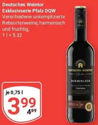 Globus Deutsches Weintor Exklusivserie Pfalz DQW Angebot