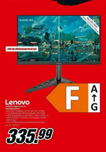 MediaMarkt Lenovo Legion V25-25 Gaming Monitor Angebot