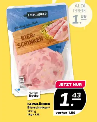 NETTO FARMLÄNDER Bierschinken Angebot