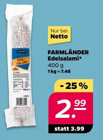 NETTO FARMLÄNDER Edelsalami Angebot