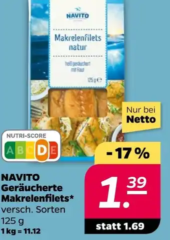 NETTO NAVITO Geräucherte Makrelenfilets Angebot