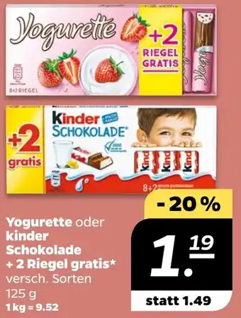 NETTO Yogurette oder kinder Schokolade Angebot