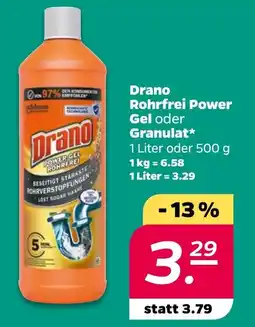 NETTO Drano Rohrfrei Power Gel oder Granulat Angebot