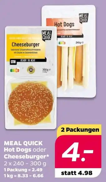 NETTO MEAL QUICK Hot Dogs oder Cheeseburger Angebot