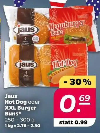 NETTO Jaus Hot Dog oder XXL Burger Buns Angebot