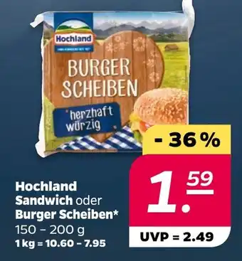 NETTO Hochland Sandwich oder Burger Scheiben Angebot