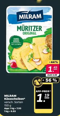 NETTO MILRAM Käsescheiben Angebot