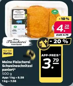 NETTO Meine Fleischerei Schweineschnitzel paniert Angebot