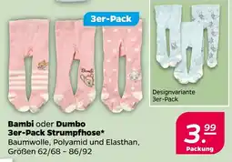 NETTO Bambi oder Dumbo 3er-Pack Strumpfhose Angebot