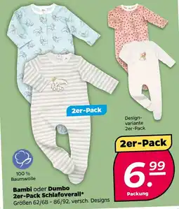 NETTO Bambi oder Dumbo 2er-Pack Schlafoverall Angebot