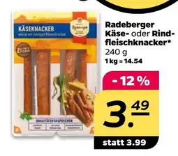 NETTO Radeberger Käse- oder Rind- fleischknacker Angebot