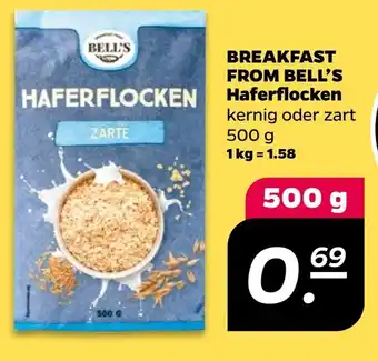 NETTO BREAKFAST FROM BELL'S HAFERFLOCKEN Haferflocken Angebot