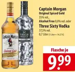 Famila Nord Ost Captain Morgan Original Spiced Gold oder Three Sixty Vodka Angebot