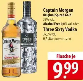 Famila Nord Ost Captain Morgan Original Spiced Gold oder Three Sixty Vodka Angebot